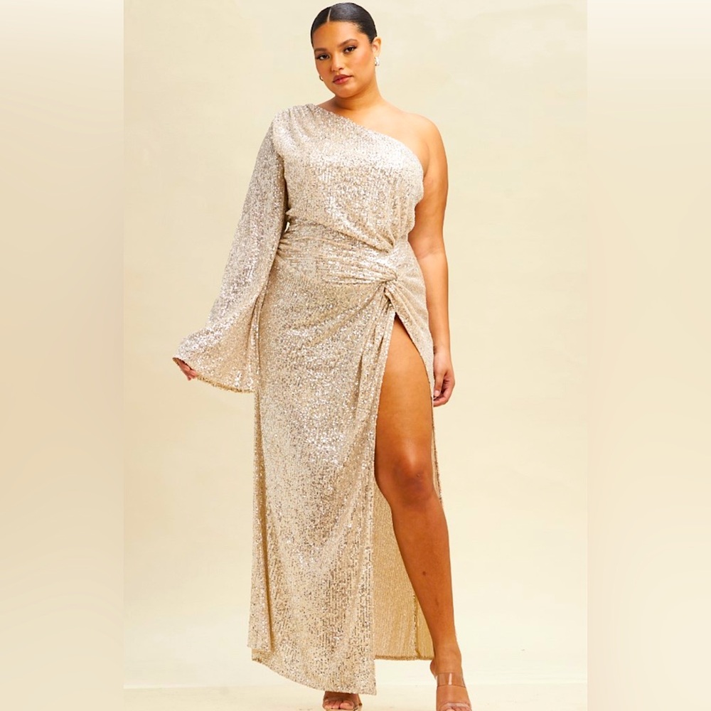 Toast of Champagne Sequin Maxi Dress